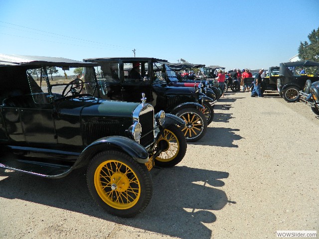 The Dominguez's 1927 Model T touring car is in the foreground