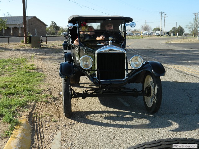 Julie and Russell with Betty in the back seat