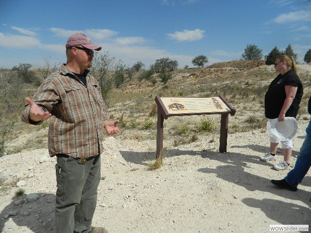 George describing the large mammals that used to live in the area approx. 10,000 years ago