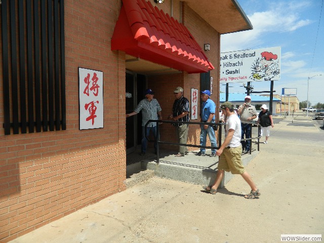 Entering the restaurant