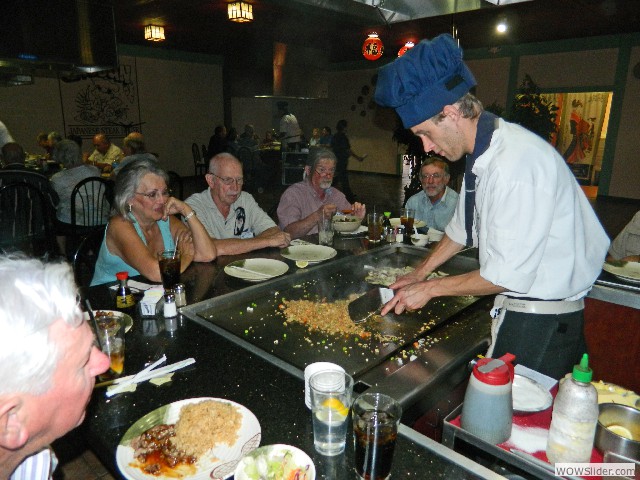 Preparing fried rice