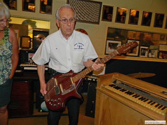 Ken showing an electric Sitar