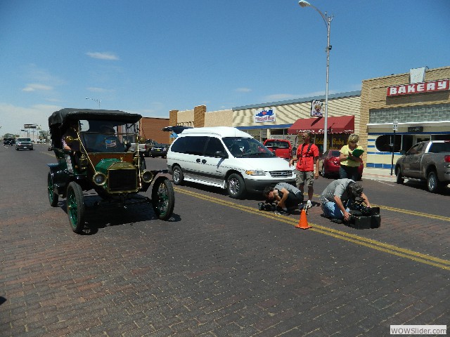 Lorna in the 1912 Model T touring