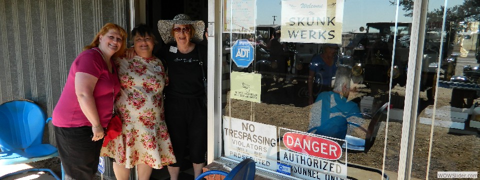 Sharon, Robbi, and Bernice at Skunk Werks