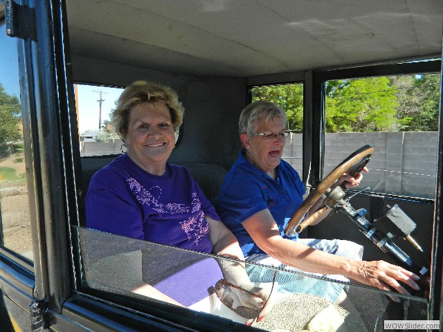 Betty giving rides in her 1921 Model T coupe