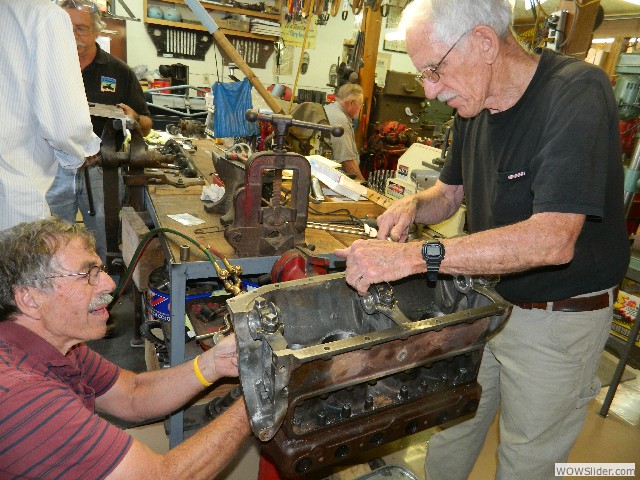 Gerald and Don adjusting bearing caps