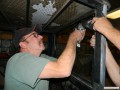 Michael installing a windshield on Buster