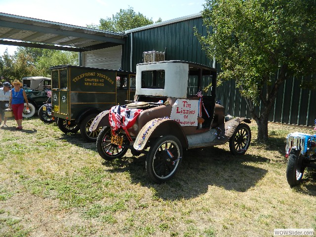 Buster the 1924 coupe with the telephone truck behind