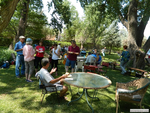 Everyone enjoying the picnic