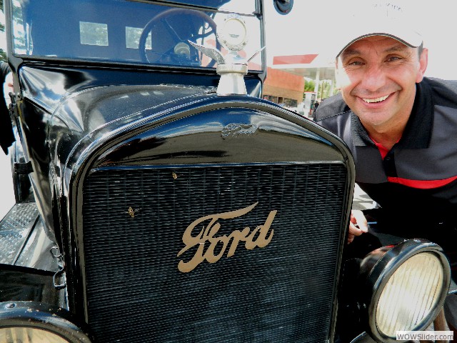 Orlando very proud that his 1924 touring was fast enough to kill bugs!