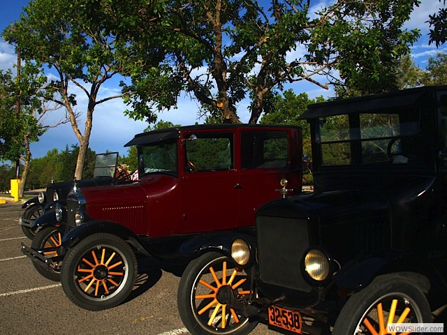 1926 roadster, 1927 Tudor, and 1924 Tudor