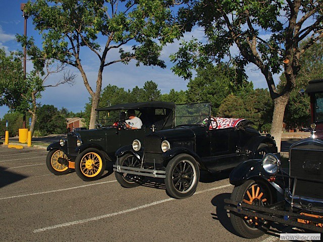 Mark and Sharon arriving in their 1927 Model T touring car