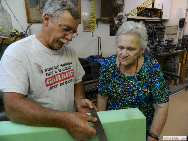 Larry and Joanne discuss the upholstery project