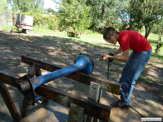 Cole cleaning an axle housing