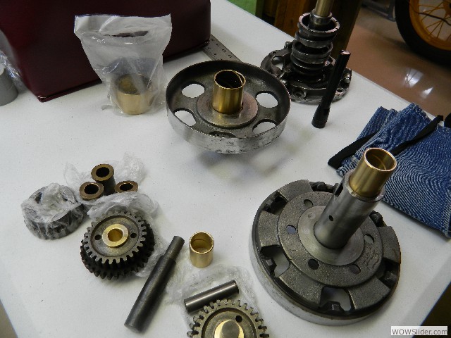 Transmission part awaiting new bronze bearings.