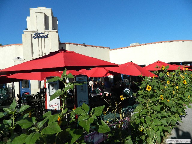 Exterior of the brew pub, a former Ford car dealership