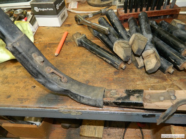 Detail of original top bow and iron hardware from the Duncan's 1920 Model T.