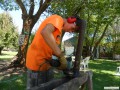 Cole cleaning up the axle housing