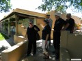 Our tour members looking at the courtyard