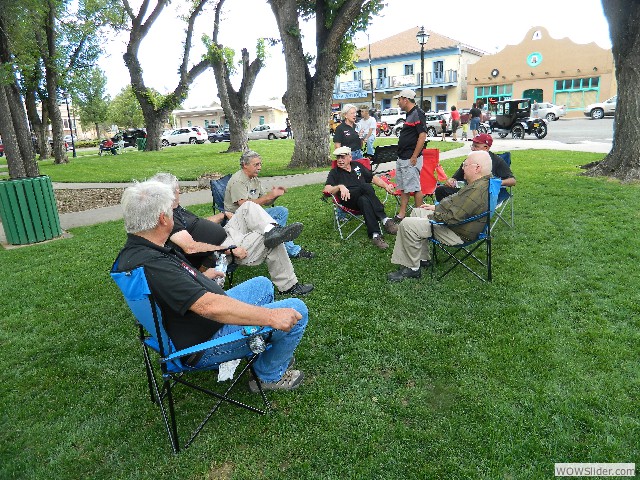 Relaxing in the plaza