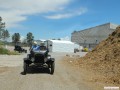 The Duncans driving toward the battery station