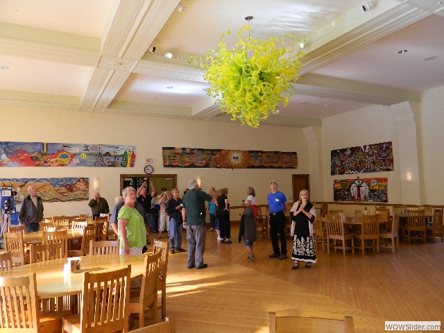 Matthew (head cook at the World College) giving us a tour of the main dining room