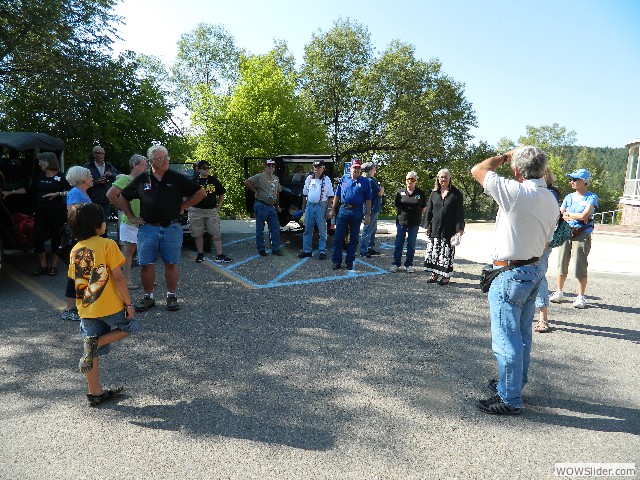 Larry giving instructions on the drive to the Dwan Light Sanctuary