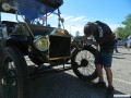 Cole polishing his grandparent's 1912 Model T touring car