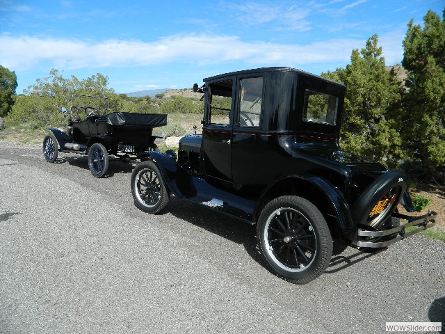 Wing's 1924 Model T Ford coupe and Dunn's 1914 Model T Ford touring