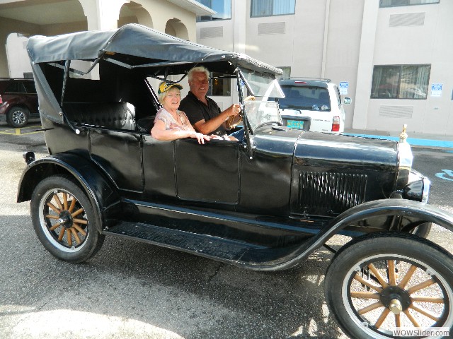 Vern and Pat in their 1926 Model T Ford touring car