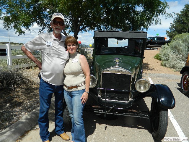 Dean and Linda with Katy - Dean's 1926 coupe