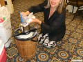 Susan making champagne sorbet in the hospitality room at the Plaza hotel