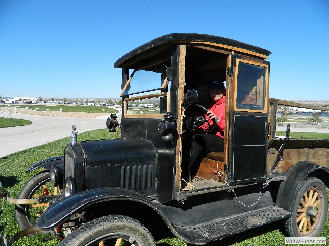 Larry and Lorna departing in their 1923 truck