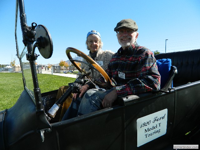 Marilyn and Paul in their 1920 Model T touring car