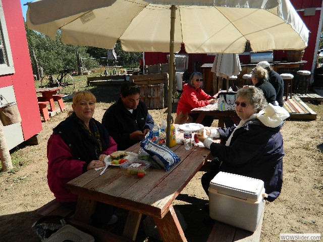 Sharon, Mark, Lena, and at the back table - Mary Ann, Julie and Russell