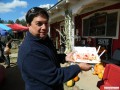 Mark showing his huge ice cream sunday!