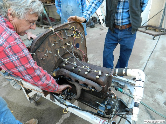 Larry adjusting the Holley NH carburetor