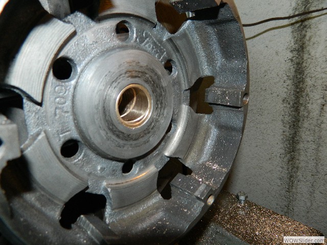 A new bearing has been pressed into the drum.