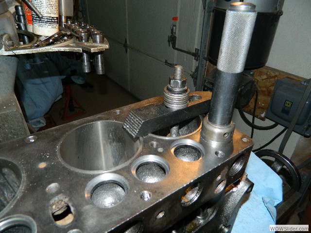 Tool to insert the hardened valve seat.