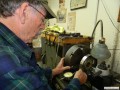 Gerald boring out the old bearing.