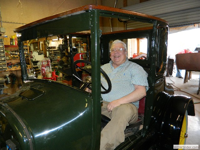 Bruce is getting very excited at the prospect of driving his car for the first time since he's owned it!