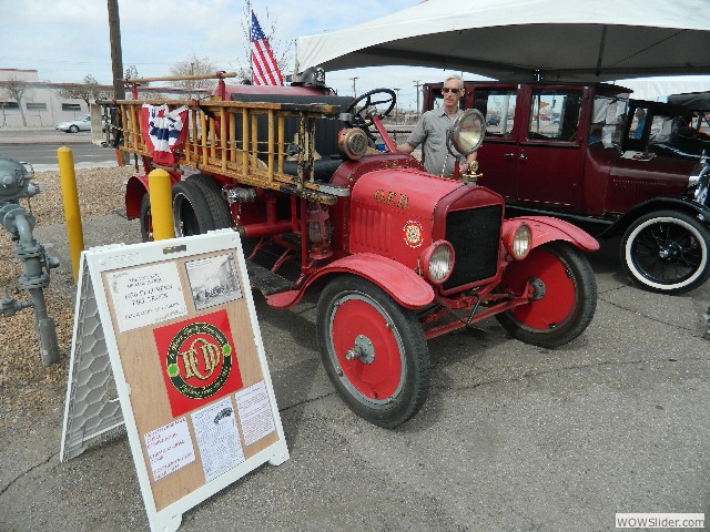 John with Neil's 1920 Luverne fire truck