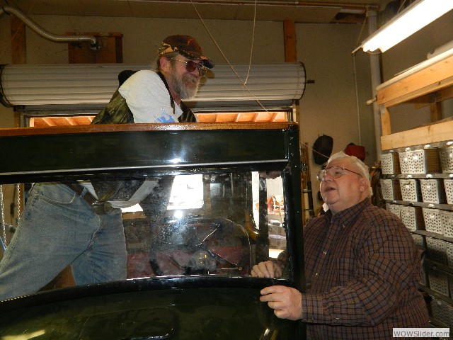 Vernon and Bruce working on Bruce's coupe.