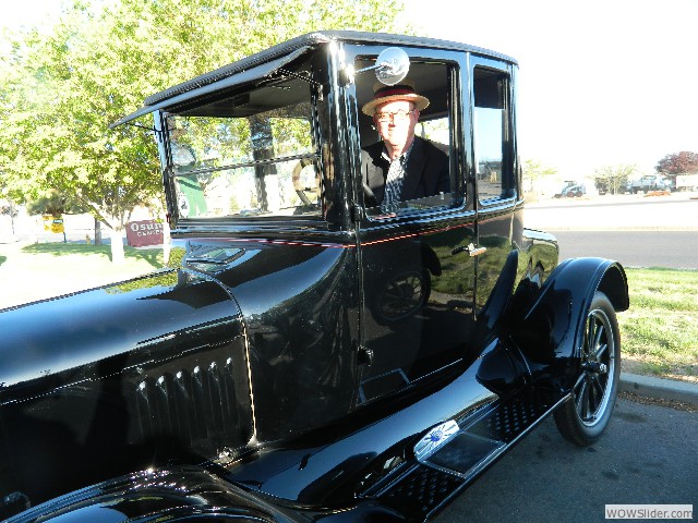 The dapper Mr. Suttle in his 1925 coupe