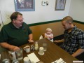 Russell, his granddaugter Scarlet, and son-in-law Spencer