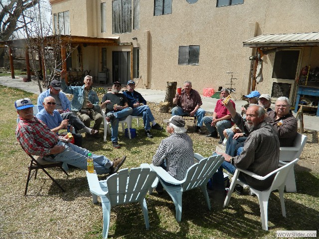 Tin Lizzie members taking a lunch break.