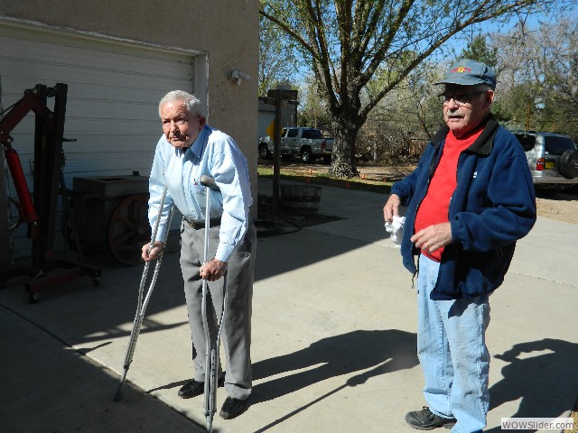 Bob, our most recent member is 98 years young!  Next to him is the second most senior member Don.