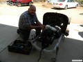 Dave preparing to remove his engine from the engine stand.