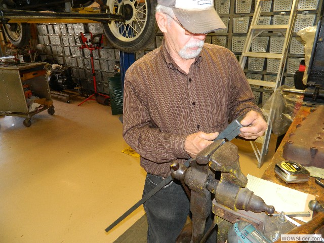 Ken making spring retainers