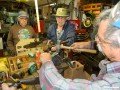 Larry working on a stubborn crankshaft pin.